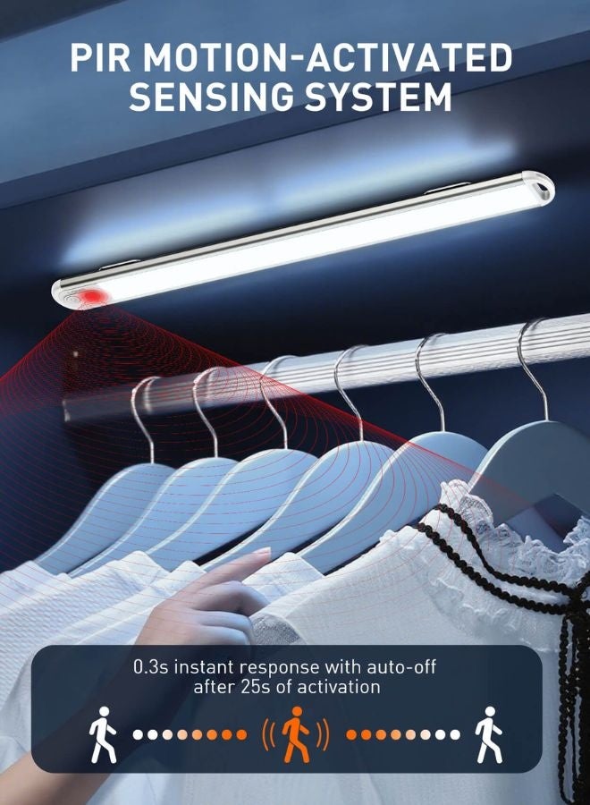 LDNIO ضوء LED قابل لإعادة الشحن مع مستشعر حركة بتصميم فائق النحافة وعالي الجودة للخزائن، والدواليب والسلالم، سهل التركيب المغناطيسي، موفر للطاقة، قابل لإعادة الشحن عبر USB، لاسلكي، آمن للأطفال والحيوانات الأليفة - Image 1